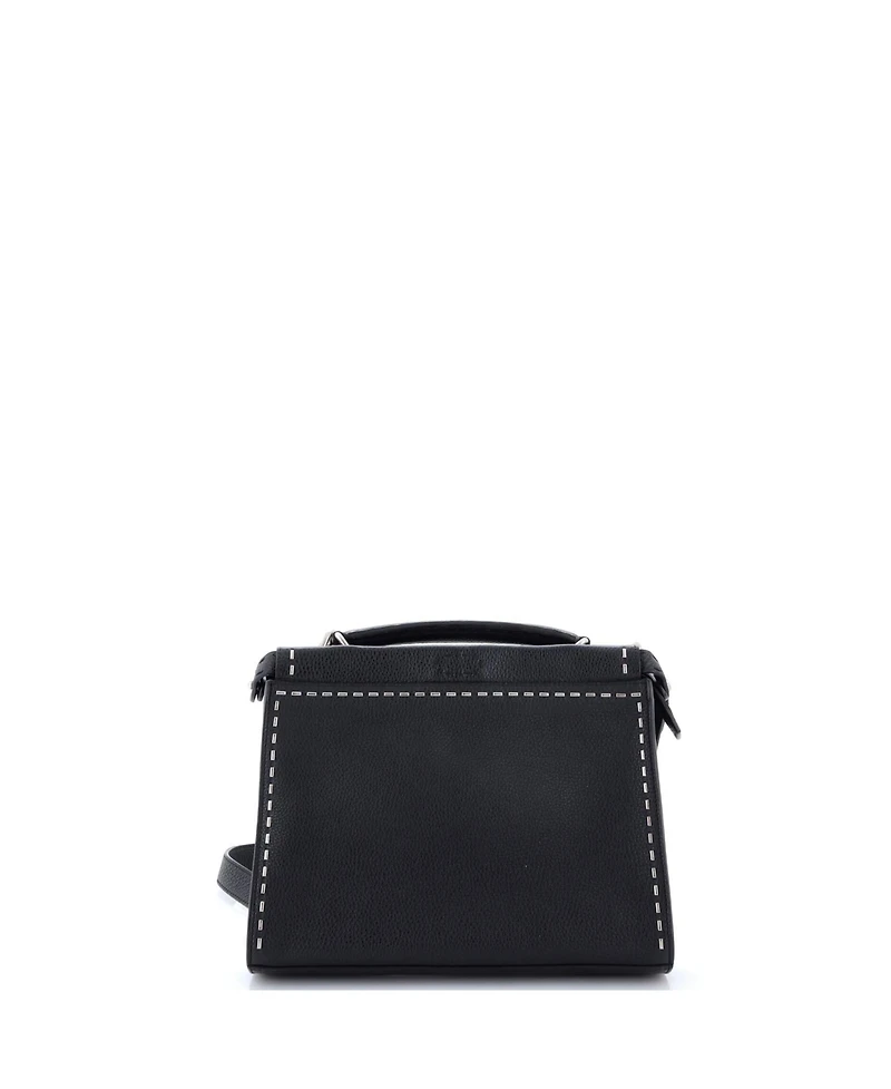 Pre-Owned Fendi Mini Selleria Peekaboo Fit Bag Leather with Laser Cut Detail