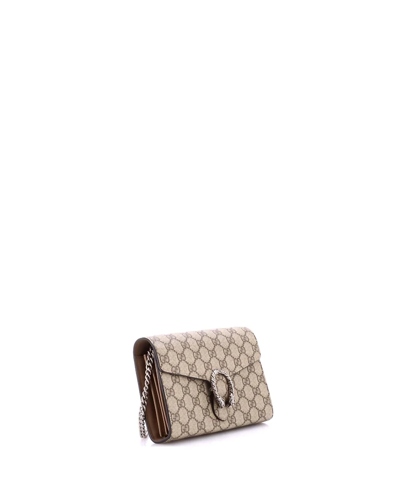 Pre-Owned Gucci Small Dionysus Chain Wallet Gg Coated Canvas