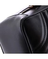 Pre-Owned Gucci Small Gg Marmont Zip Around Camera Bag Matelasse Leather