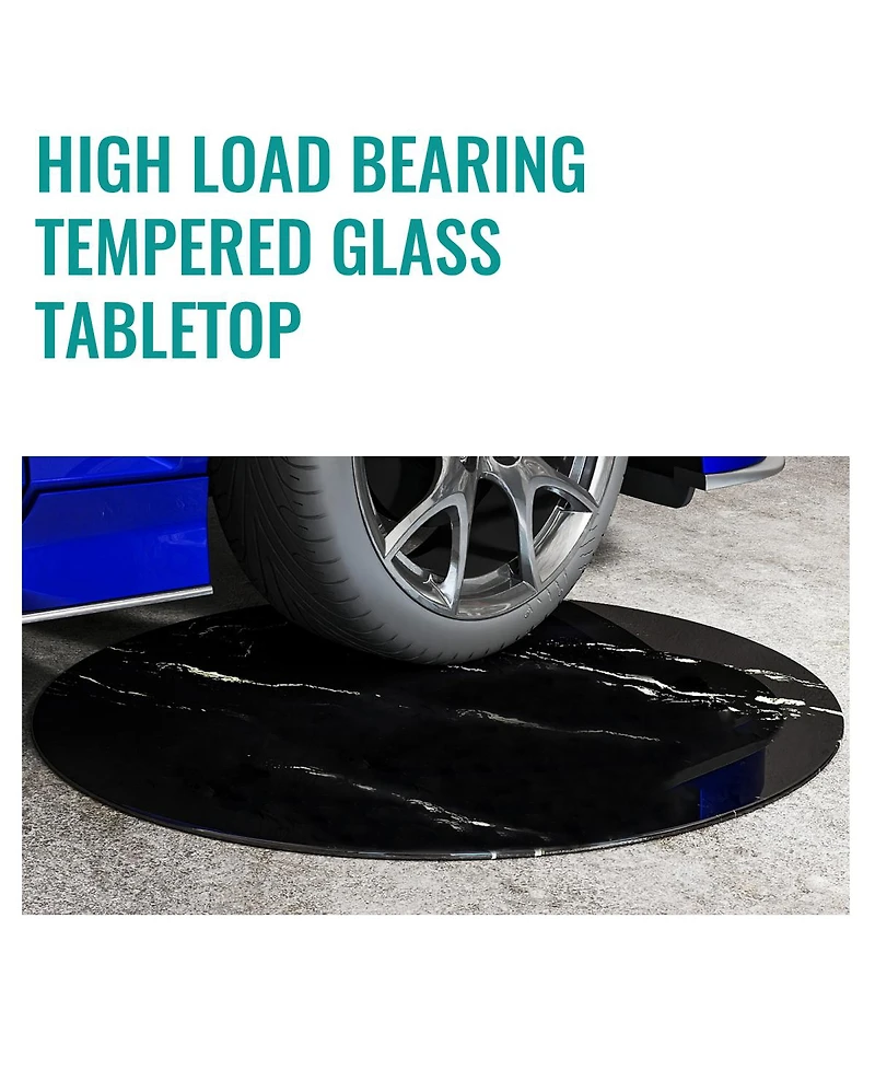 Streamdale Furniture 30'' Round Marble-Design Tempered Glass Table Top for Indoor and Outdoor Use