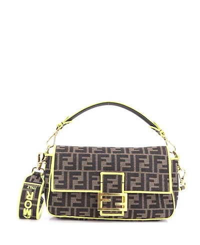 Pre-Owned Fendi Medium Baguette Nm Bag Zucca Canvas