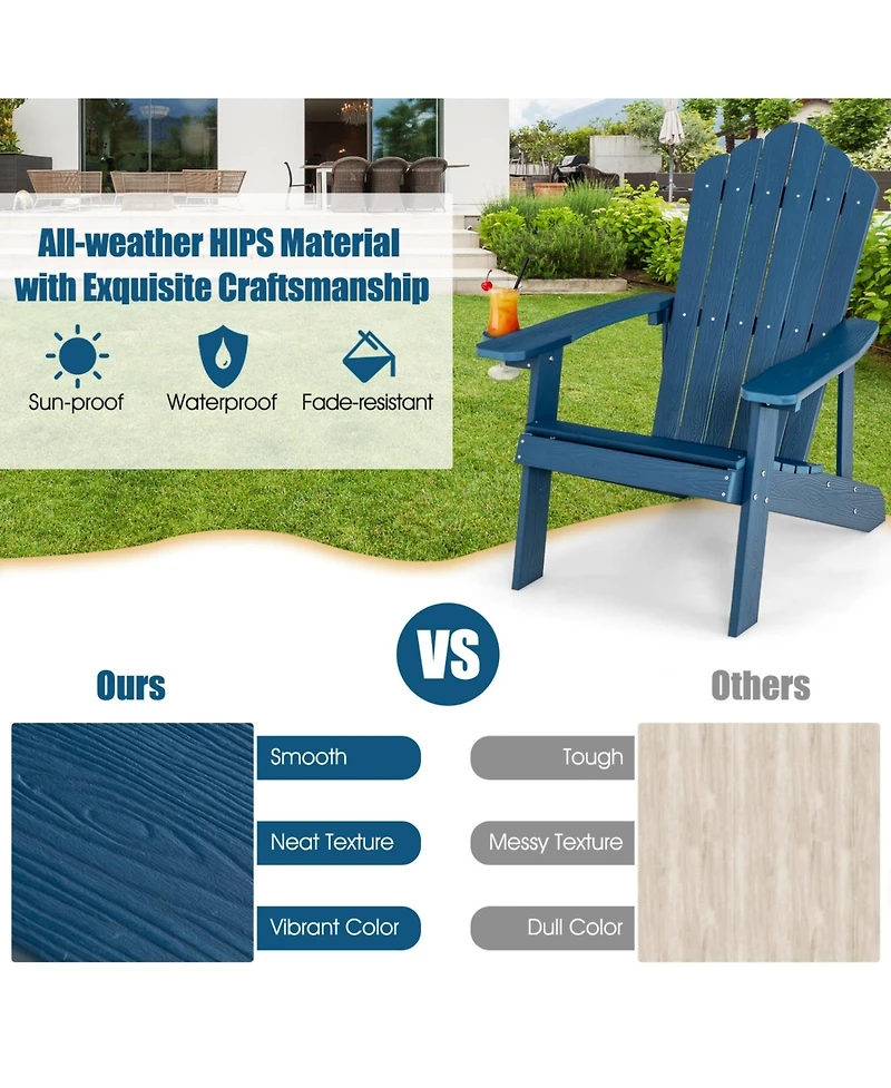 Sugift 2 Piece Adirondack Chair Set with Adult and Kids Outdoor Chairs