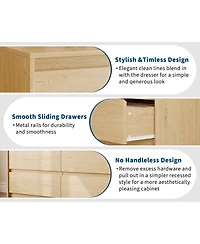 homfan 6 Drawer Dresser with Wide Top and Storage for Bedroom, Living Room, Hallway, or Farmhouse Decor