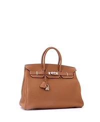 Pre-Owned HERMES Birkin 35 Handbag Brown Togo with Palladium Hardware