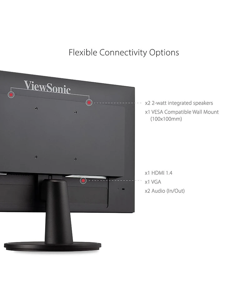 ViewSonic VA2247-mh 22" 16:9 Full Hd Mva Led Monitor, Built-In Speakers