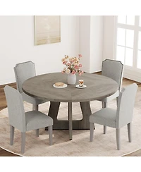 gaomon Set of 4 Dining Chairs, Wood Legs, 500 lbs Capacity, Stable and Wobble-Free, Upholstered Wide Seat, Farmhouse Style