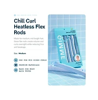 Gimme Beauty Chill Curl Heatless Flex Rods Gentle and Bendable Hair Rods for Overnight Curls Snap Closure for Secure Hold Medium Hair, 6 Count