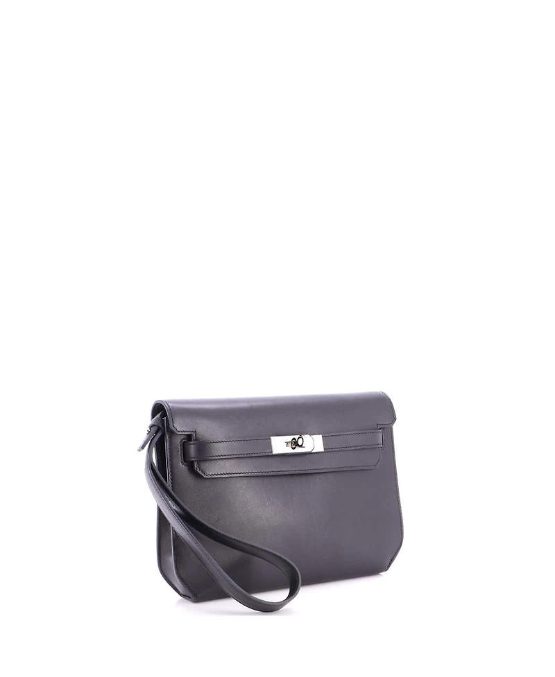 Pre-Owned HERMES 25 Kelly Depeches Pouch Evergrain