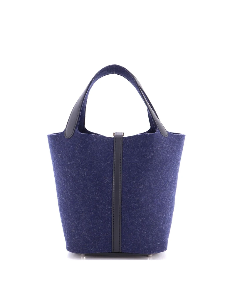 Pre-Owned HERMES Mm Picotin Lock Bag Felt with Leather
