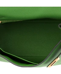 Pre-Owned HERMES Kelly 25 Handbag Green Togo with Gold Hardware