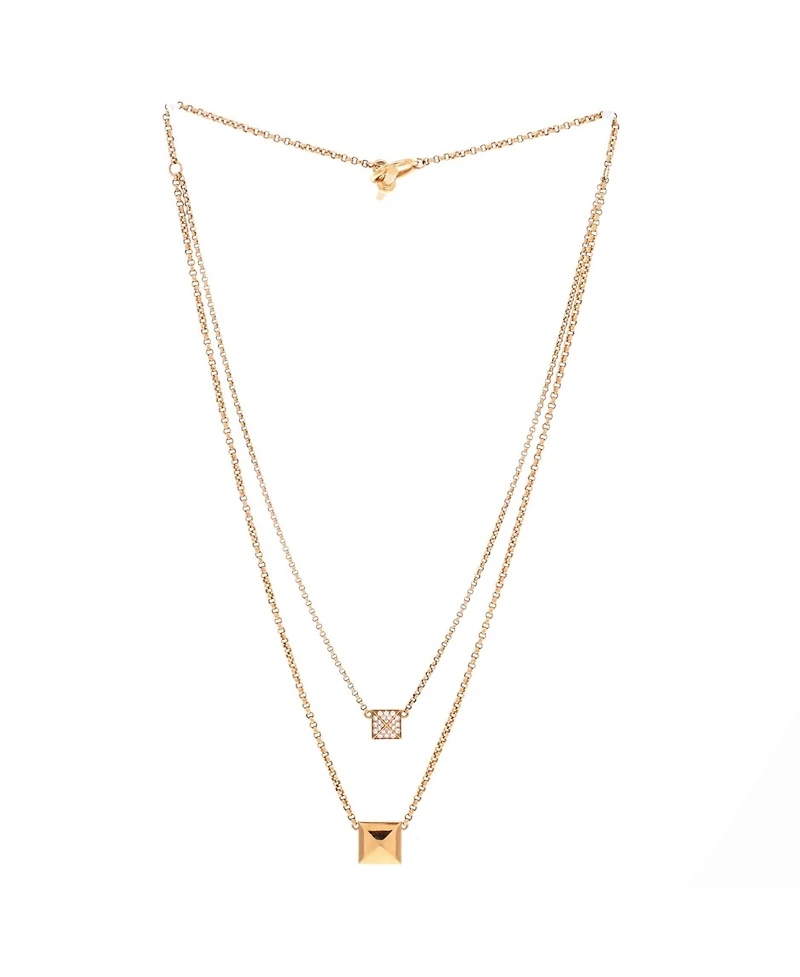 Pre-Owned HERMES Clou d'H Double Pendant Necklace