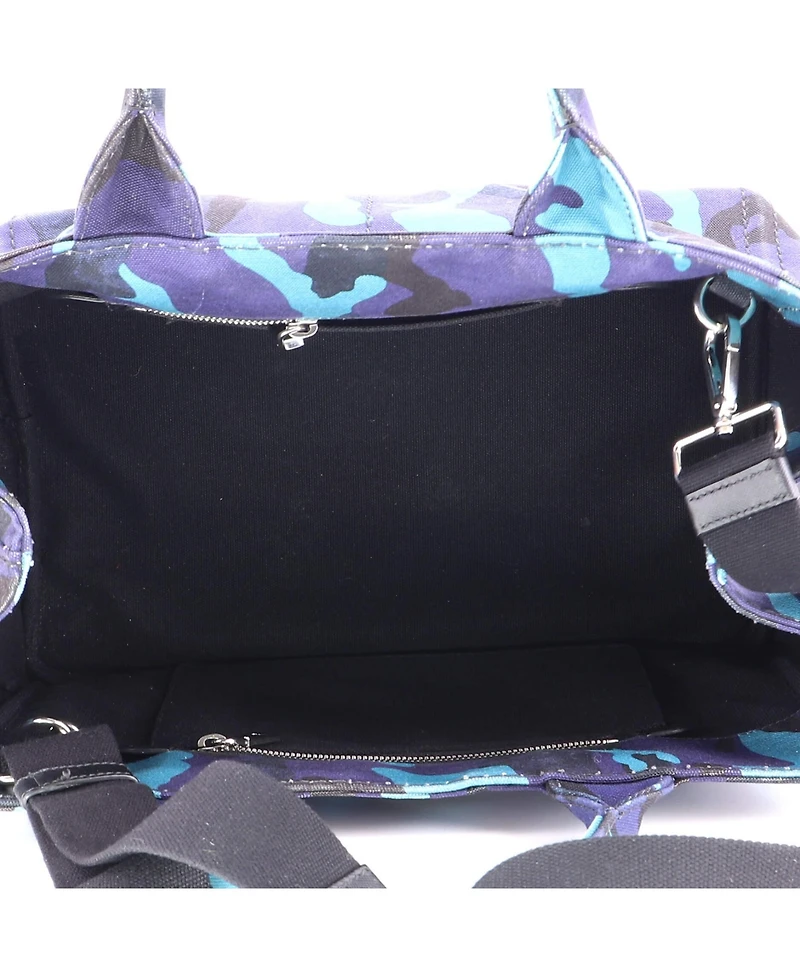 Pre-Owned Prada Medium Canapa Convertible Tote Printed Canvas