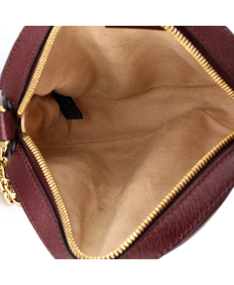 Pre-Owned Gucci Mini Ophidia Round Shoulder Bag Leather