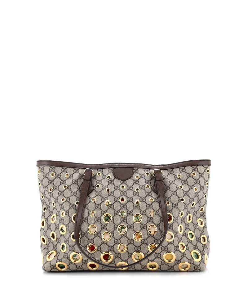 Pre-Owned Gucci Medium Ophidia Tote Grommet Gg Coated Canvas