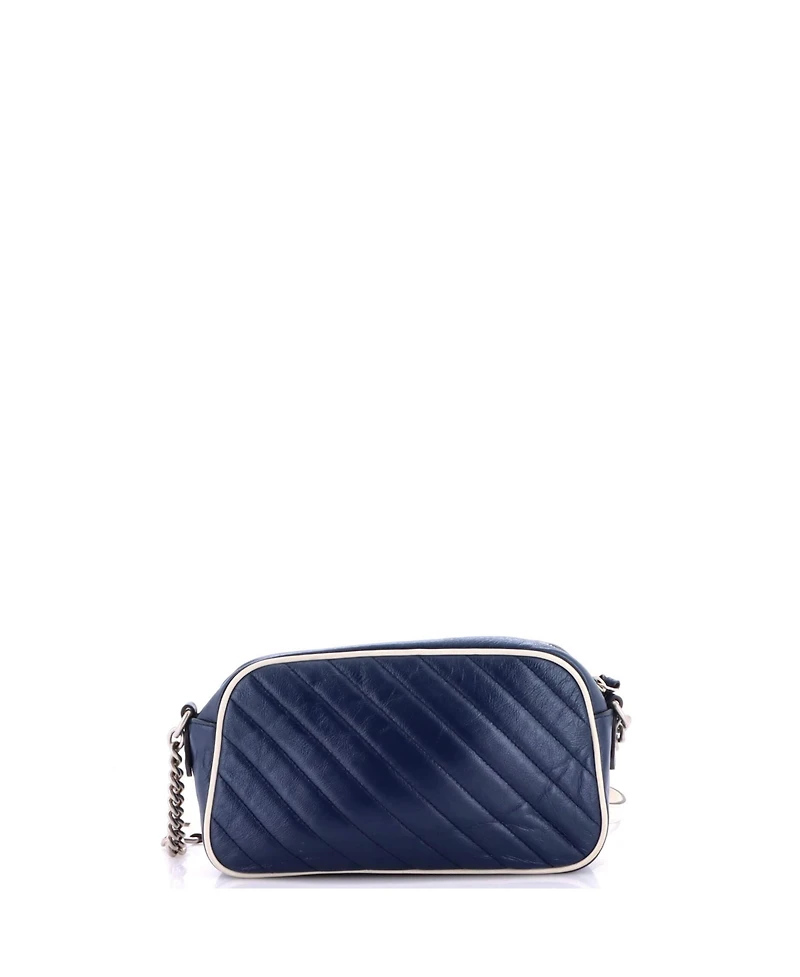 Pre-Owned Gucci Small Gg Marmont Shoulder Bag Diagonal Quilted Leather