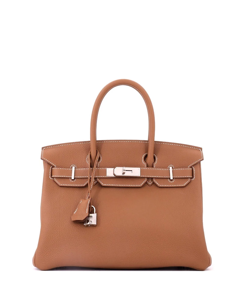 Pre-Owned HERMES Birkin 30 Handbag Brown Togo with Palladium Hardware