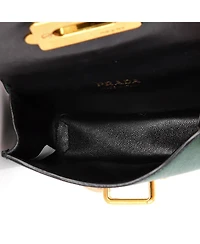 Pre-Owned Prada Micro Cahier Crossbody Bag Embellished Leather