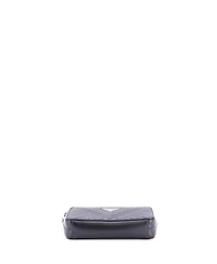 Pre-Owned Prada Mini Double Zip Wallet on Chain Crossbody Chevron Leather