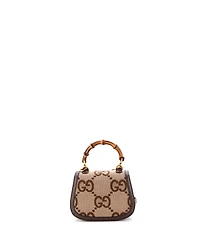 Pre-Owned Gucci Mini Bamboo 1947 Top Handle Bag Jumbo Gg Canvas