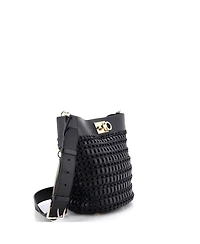 Pre-Owned Salvatore Ferragamo The Studio Bucket Bag Woven Leather
