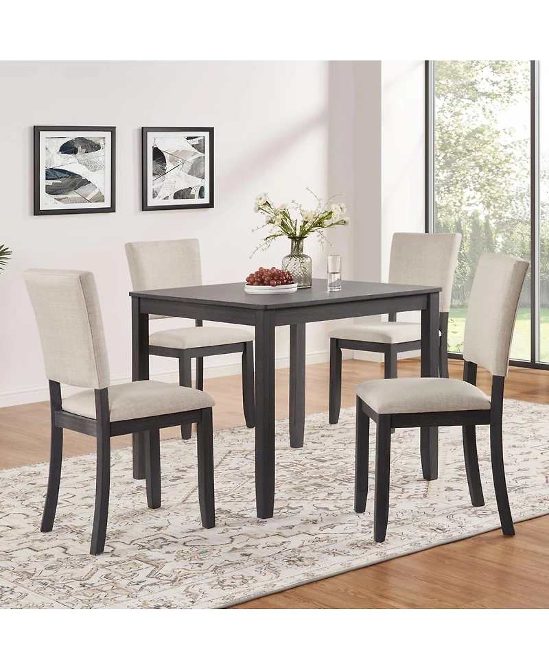 Streamdale Furniture Modern Minimalist Padded Dining Chairs Set of 4