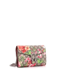 Pre-Owned Gucci Small Dionysus Chain Wallet Blooms Print Gg Coated Canvas