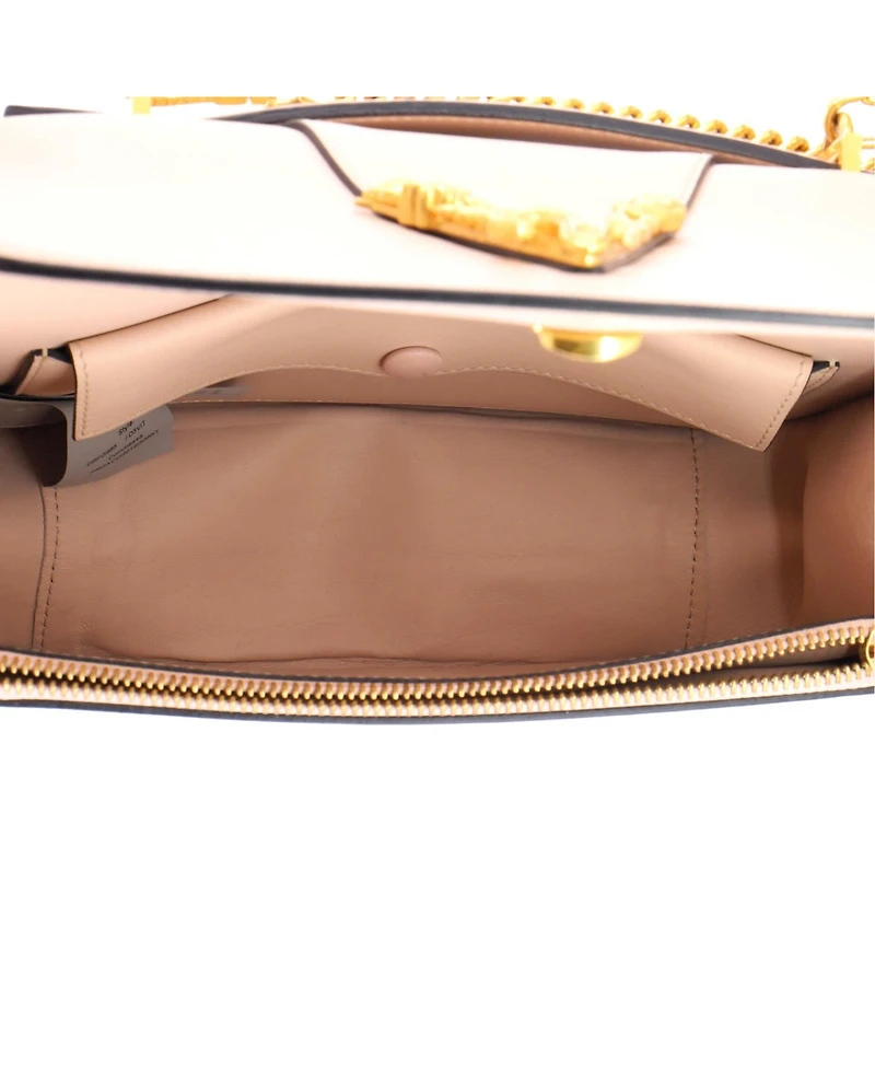 Pre-Owned Versace Small Virtus Flap Shoulder Bag Leather