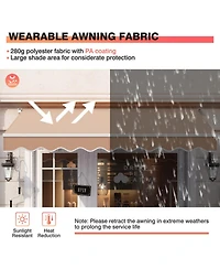 Sugift 10 x 8.2 ft Retractable Patio Awning with Manual Crank Handle and Aluminum Frame