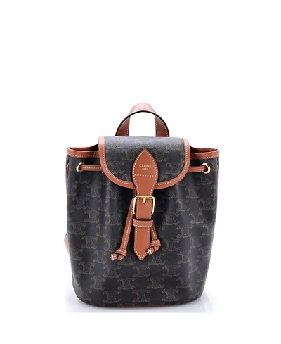 Pre-Owned Celine Mini Folco Backpack Triomphe Coated Canvas