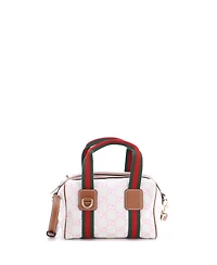 Pre-Owned Gucci Mini Web Boston Bag Gg Canvas