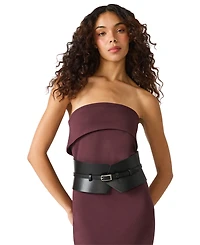Steve Madden Textured Corset Wide Sash Belt