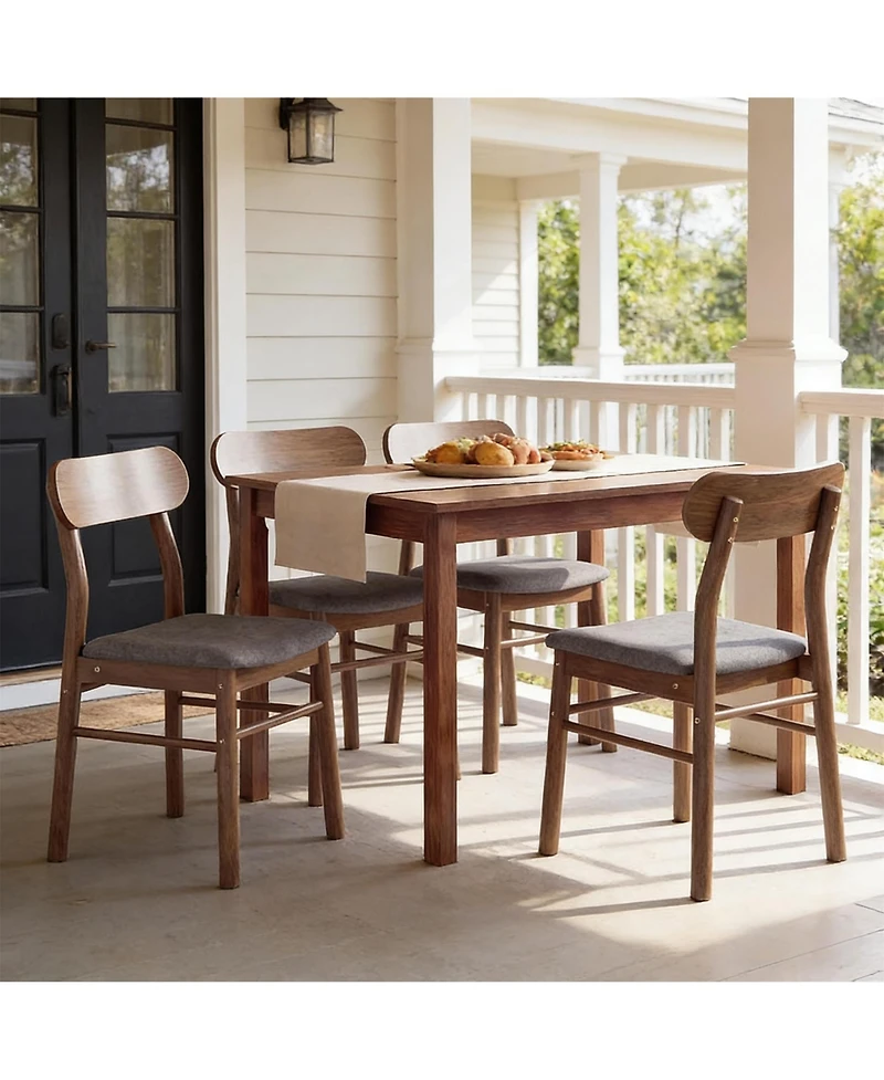 Clihome Set of 4 Comfortable Arched Back Dining Chairs - Upholstered Kitchen Chairs with Padded Seats