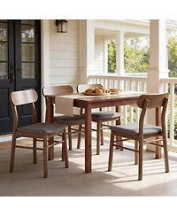 Clihome Set of 4 Comfortable Arched Back Dining Chairs - Upholstered Kitchen Chairs with Padded Seats