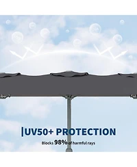 homfan 9' x 15' Extra-Wide Outdoor Umbrella with Base