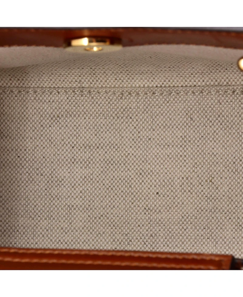 Pre-Owned Gucci Mini Diana Nm Bamboo Handle Tote Crystal Embellished Gg Canvas