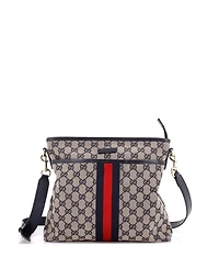 Pre-Owned Gucci Small Front Pocket Web Messenger Gg Canvas