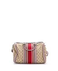 Pre-Owned Gucci Medium Vintage Web Boston Bag Gg Canvas