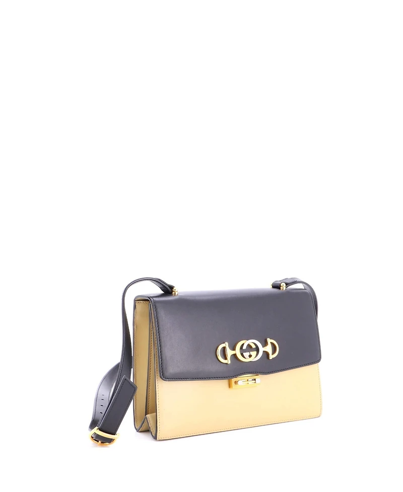 Pre-Owned Gucci Small Zumi Flap Shoulder Bag Leather