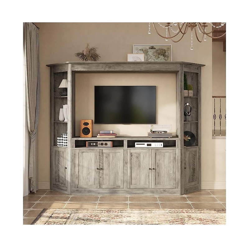 Homsee 100 Inch Tv Wall Unit - Entertainment Center | Heavy Duty Media Console Cabinet with Storage Shelves for Living Room
