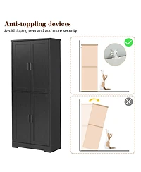 gaomon Freestanding 70" Tall Kitchen Pantry Cabinet, Storage Cabinet for Bathroom, Dining Room, Living Room