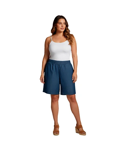 Avenue Plus Wide-Leg Drawstring Short