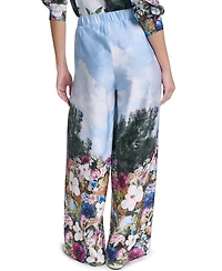 Karl Lagerfeld Paris Women's Scene Printed Pull-On Pants