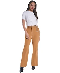 Karl Lagerfeld Paris Women's Mid-Rise Chain Belt Pants