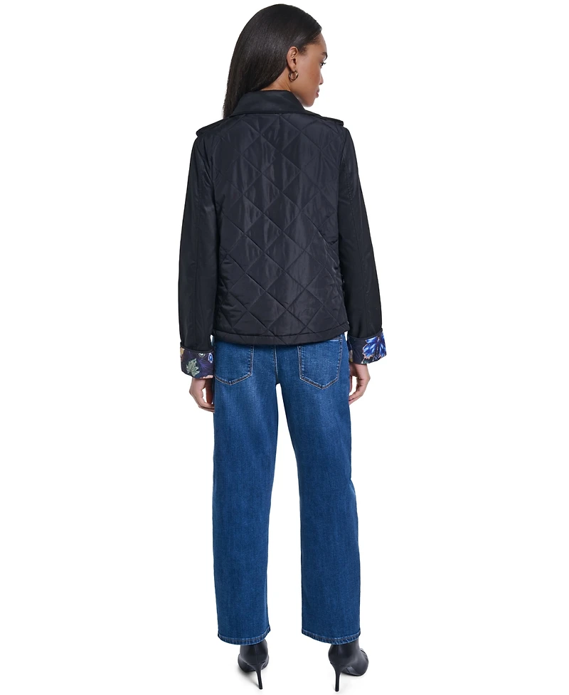 Karl Lagerfeld Paris Women's Cropped Button-Front Jacket