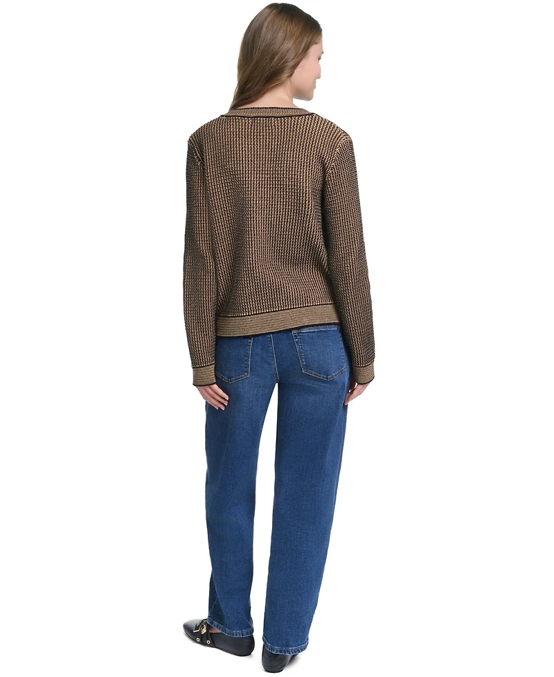 Karl Lagerfeld Paris Women's Crewneck Cardigan