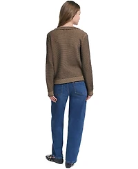 Karl Lagerfeld Paris Women's Crewneck Cardigan