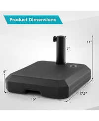 Sugift Half Patio Umbrella Base 48.5 lb Water and Sand Fillable Stand with Adapters