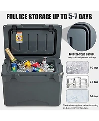 Sugift 25 Qt Hard Rotomolded Cooler with Aluminum Handle and Integrated Cup Holders