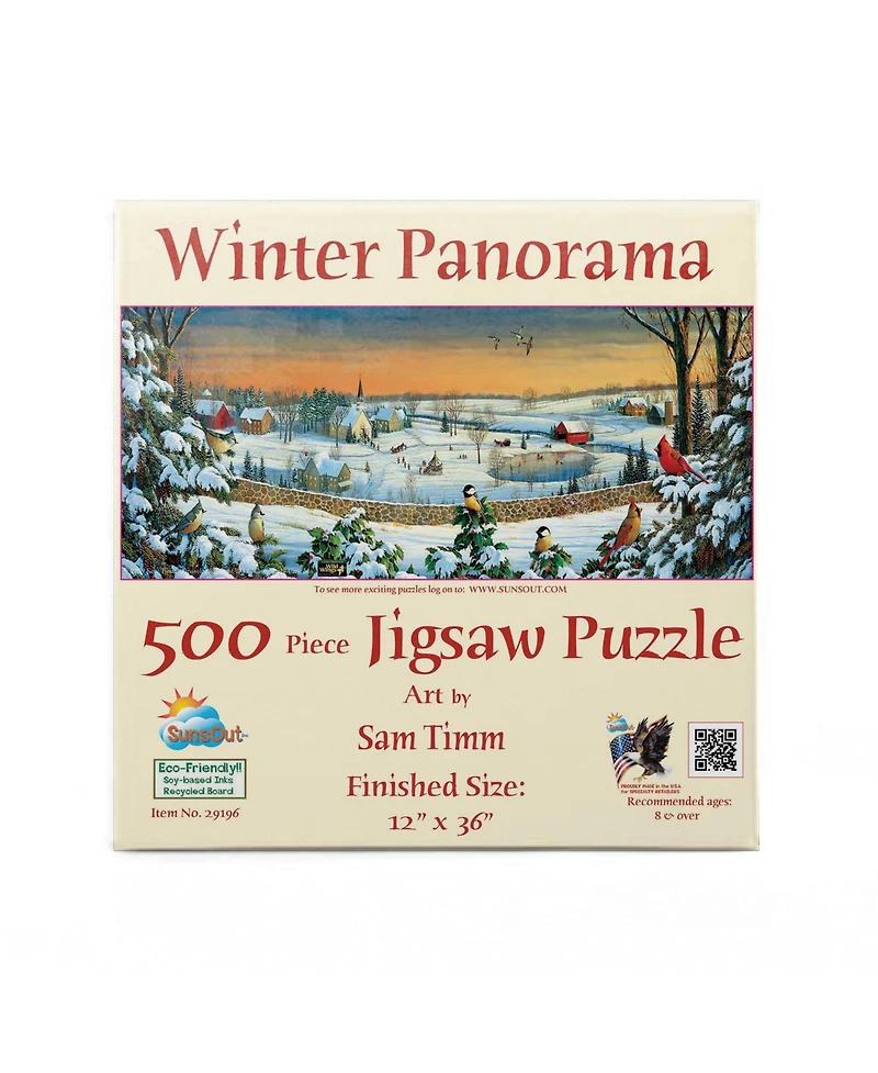 SunsOut Winter Panorama 500 piece Jigsaw Puzzle for Adults Christmas