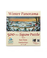 SunsOut Winter Panorama 500 piece Jigsaw Puzzle for Adults Christmas